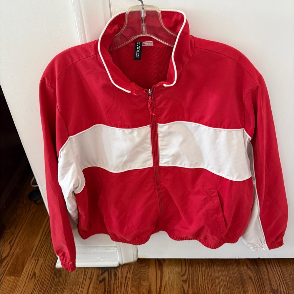 Red and white jacket